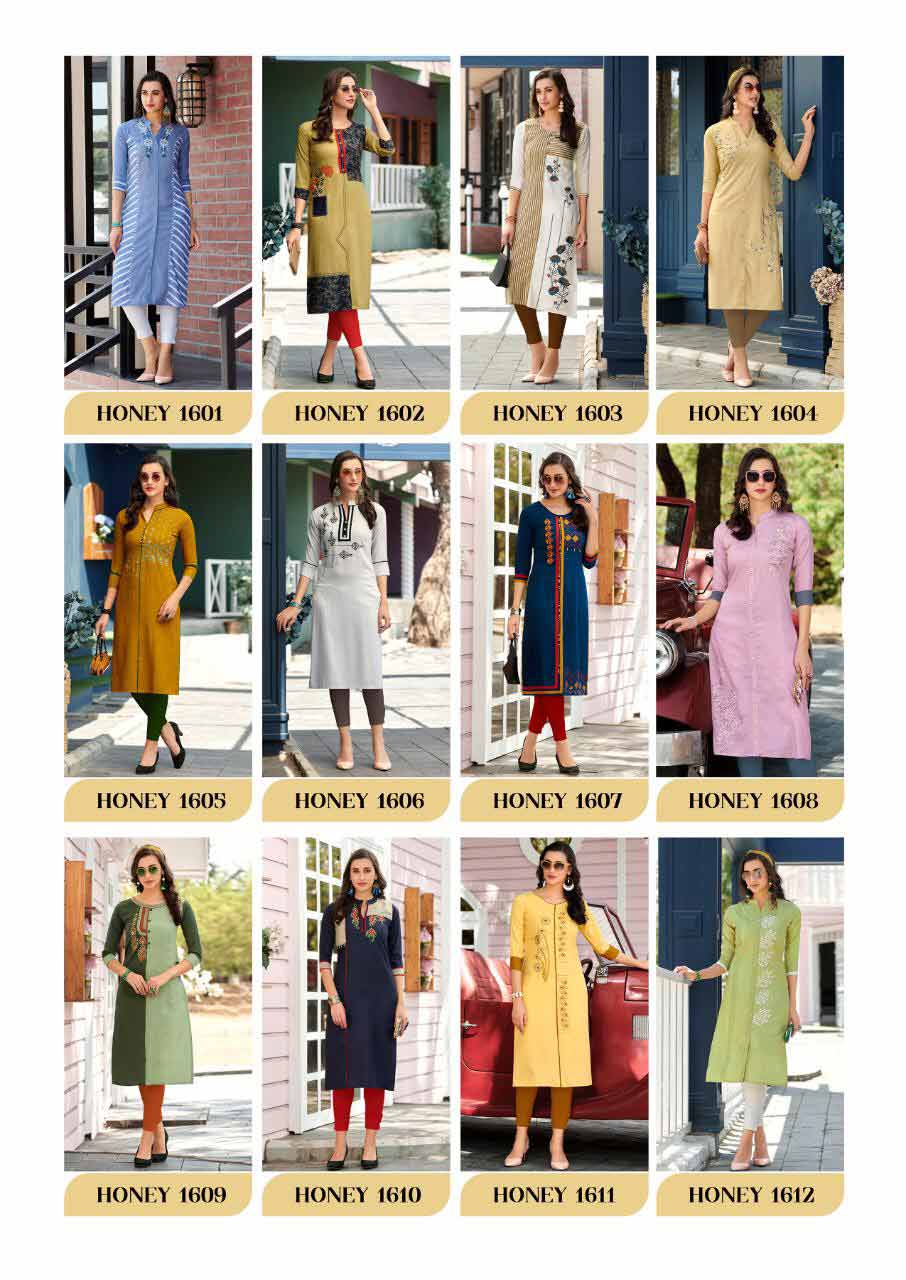 Honey Vol-16 Rayon Stripe Kurti Set Honey Vol-16 Rayon Stripe Kurti Set